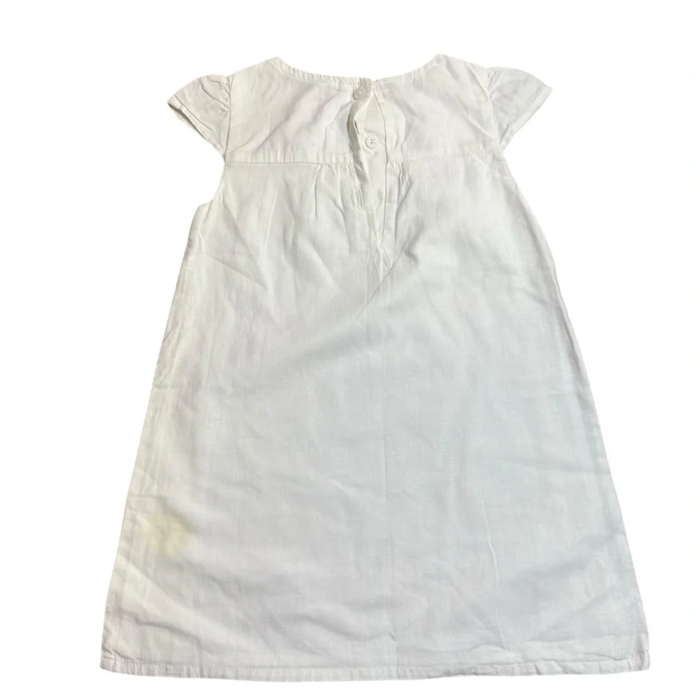 Gymboree Toddler Girls White Linen Blend Bird Print Short Sleeve Dress Size 3T